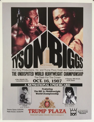REPLICA Mike Tyson vs. Tyrell Biggs Boxing Fight Reproduction Poster Cover