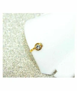 Indian Nath Gold Plated Wedding Cilp On Fake Bollywood Nose Stud Fashion Jewelry - Picture 1 of 4