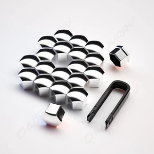 (20) New 17MM Hex Chrome Cap Covers Lug Bolt Nut For BMW 1/2/3/4/5/6/7/ Wheels - Picture 1 of 12