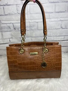 NEW ANNE KLEIN CHAIN SATCHEL/SHOULDER PURSE COGNAC - Picture 1 of 6