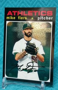 2020 Topps Heritage Mike Fiers Chrome Exclusive ATHLETICS 470/999 Oakland A's