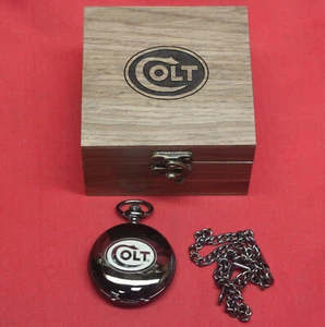 COLT Firearms Pocket Watch with Wood Display Box - Picture 1 of 4
