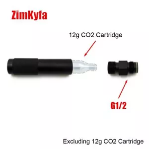 Adaptador de cambio rápido de 12 g CO2 12 gramos cartuchos de dióxido de carbono a G1/2-14 negro - Imagen 1 de 10