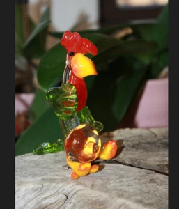 Hand Blown Glass Art Glass Rooster Figurine #2 - Picture 1 of 3