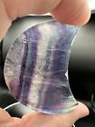 Rainbow Candy Fluorite Moon Healing Crystal Crescent Carving Gemstone 12/2-5