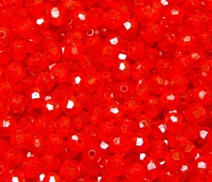 Fire Red 8mm Round Faceted Beads 500pc Made in USA Jolly Store crafts - Picture 1 of 1