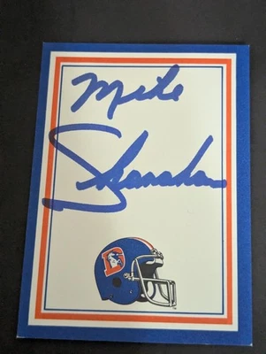 RARE Mike Shanahan Denver Broncos Head Coach Auto Hand Signed On Card Nameplate - Image 1 of 2