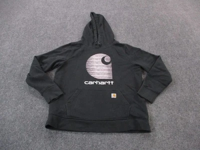 Carhartt Sudadera con Capucha Mujer L 12 14 Negro Pullover Relajado Rain Defender Foto 1 de 4
