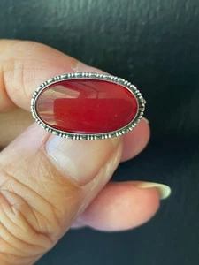 Vintage Sterling Silver Oval Carnelian Brooch GERMANY - Imagen 1 de 9