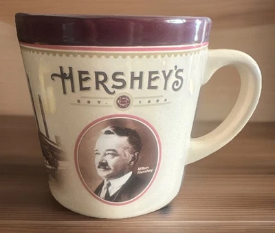 Caneca Vintage Hershey’s Milton Hershey & Factory Where It All Began Bege Marrom - Imagem 1 de 4