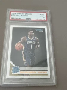 2019-20 PANINI DONRUSS #201 ZION WILLIAMSON "RATED ROOKIE" RC, PSA 9 MINT (241) - Foto 1 di 2