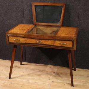 Console with mirror Italian dressing table desk design furniture 20th century - Picture 1 of 12