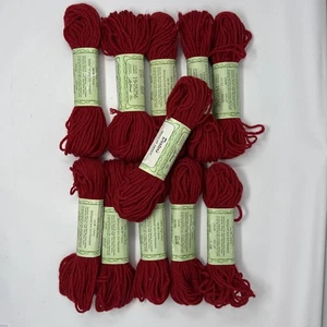 Vtg 100% Virgin Wool Red Rug Yarn ~ Dexter’s ~ Lot of 11 Skeins 3148/2262 - Picture 1 of 11
