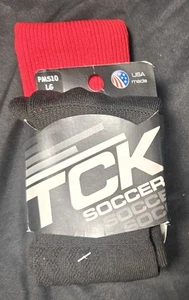 TCK Soccer Socks - Black and Red - Size Large - Brand New (PMS10) - Picture 1 of 3