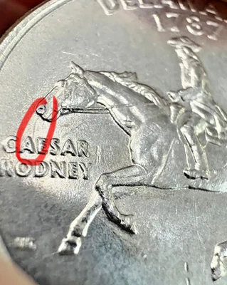 1999 P SPITTING HORSE  DIE CRACK  ERROR DELAWARE STATE QUARTER  with VIDEO - Image 1 of 4