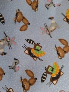 3 3/4 Yds. Outdoor Critters Flanell Baumwolle Quilt Stoff - Bild 1 von 1