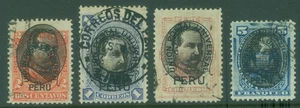 PERU 1894 Bermudez + "UPU PERU" overprinted set Scott# 125-128 used VF - Picture 1 of 2