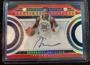 2023-24 Panini National Treasure Bennedict Mathurin /9 Auto(on Card) - Picture 1 of 7