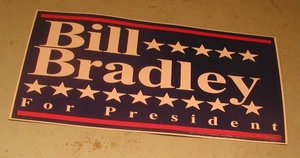 Pegatina de parachoques vintage Bill Bradley para presidente sin usar - Imagen 1 de 2