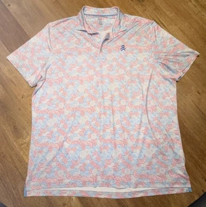 Johnnie-O Polo Shirt XXL Citrus Print Performance Golf Polo UPF 50 Print 2XL - Picture 1 of 11