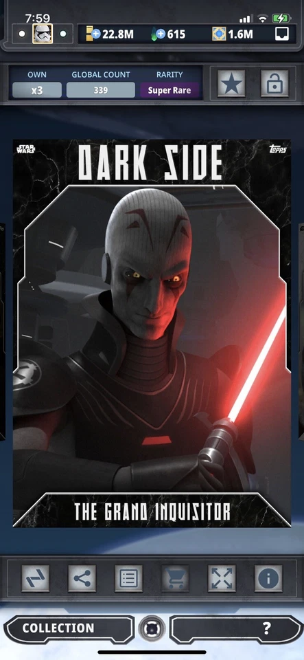 Topps Star Wars Digital Card Trader Dark Side 2 Grand Inquisitor Insert - Image 1 of 1