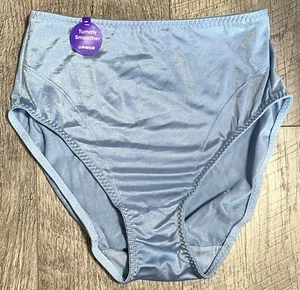 New Vintage Baby Blue PANTIES Silky NYLON Stretch Satin Full BRIEF ~ Sz 6 M - Picture 1 of 4