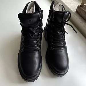 Tamaris Damen Boot Schnürboot Stiefelette derbe Profilsohle schwarz Neu Gr 38 - Bild 1 von 8