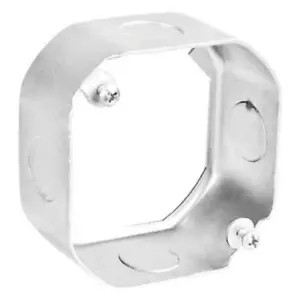 3-1/2 In. W X 1-1/2 In. D Steel Metallic Octagon Extention Ring with Four 1/2 In - Picture 1 of 4