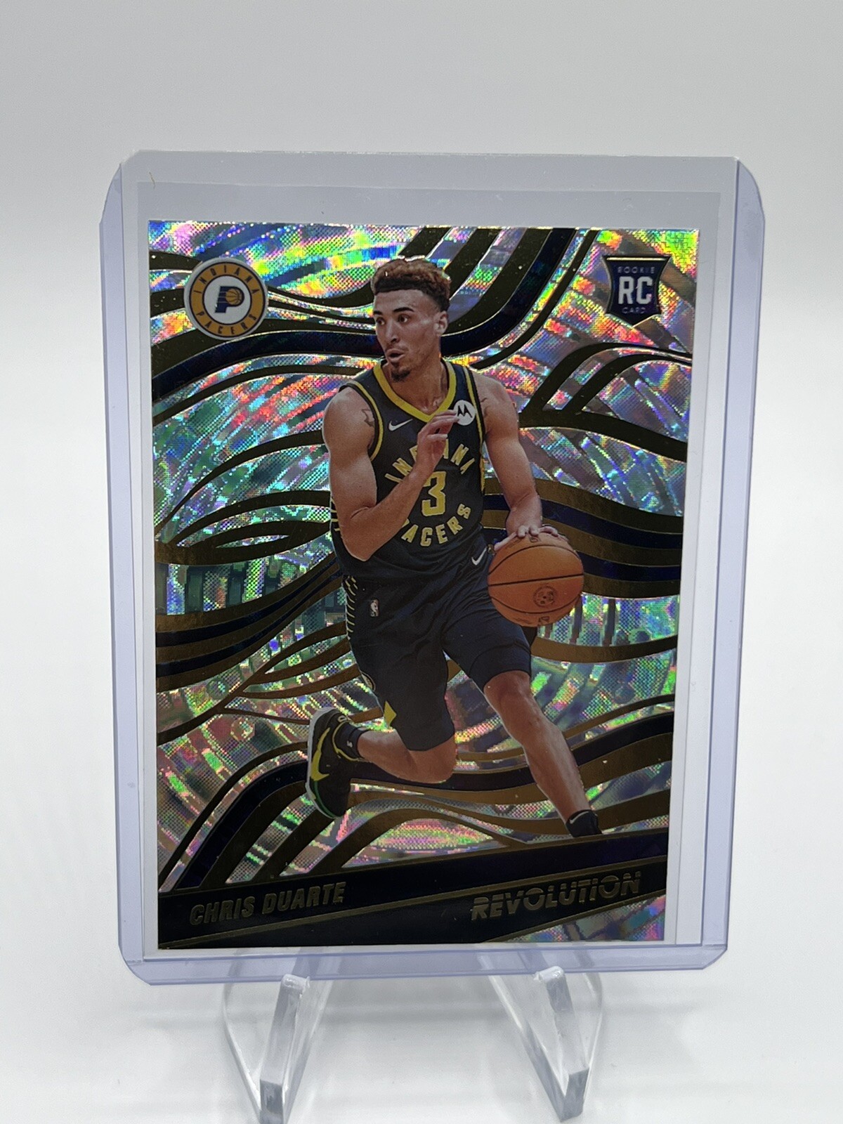 2021-22 Panini Revolution Chris Duarte Fractal Rookie RC #139 Indiana Pacers 
