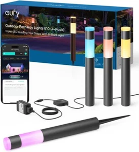 eufy Outdoor Pathway Lights E10 Smart RGBWW LED Landscape Lights (Wired) 4-Pack - Picture 1 of 8