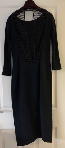 Abito da cocktail nero drappeggiato a rete BURBERRY PRORSUM taglia IT40 UK8