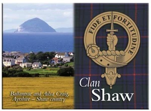 Shaw Scottish Clan Metallic Souvenir Bild Kühlschrankmagnet schottisches Geschenk - Bild 1 von 2