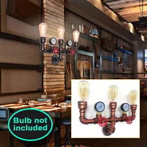 Pipe Wall Lamp Vintage Retro Iron Pipe Wall Lamp Water Pipe Industrial Lamp 220V - Imagen 1 de 9