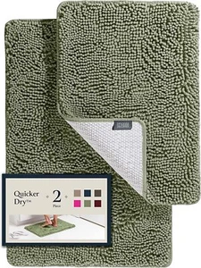 Bathroom Rug Mat Set Soft Plush Chenille Durable Rubber Backing Ultra Absorbent - Picture 1 of 6