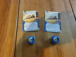 Star Wars Destiny Delta 7 Interceptor x2, Card and Dice Spirit of Rebellion New! - Picture 1 of 2