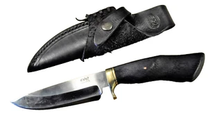 Cuchillo de caza búlgaro hecho a mano "Ego" con bonito mango de roble negro - Imagen 1 de 11