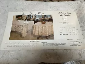Vintage Lave Dining Magic Lace Tablecloth 70x90 Dove White Oval - Picture 1 of 8