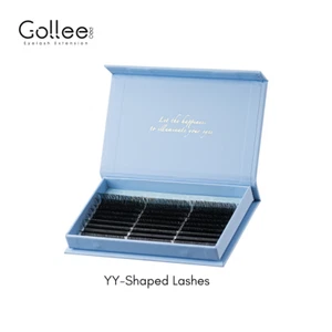 Pestañas de abanico Gollee 24 filas prefabricadas en forma de YY pestañas individuales súper suaves PBT - Imagen 1 de 10