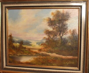 IMPRESSIONIST RIVER LANDSCAPE OIL PAINTING SIGNED - Picture 1 of 12