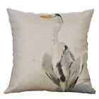 18" Swan Bird Pattern Square Home Decorate Sofa Pillow Cover 
