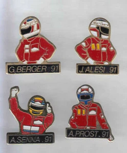 4 RARE PINS PIN'S .. TOBACCO MARLBORO F1 SENNA ALESI BERGER PROST VINTAGE SET~US - Picture 1 of 1