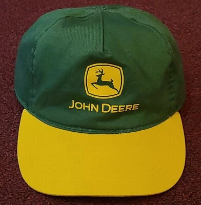 VTG 2005 JOHN DEERE Logo Green Yellow YOUTH Baseball Cap Hat SNAPBACK Adjustable - Image 1 of 4