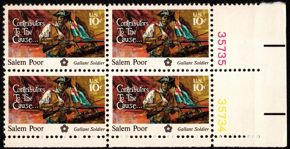 US Stamp Scott # 1560 - 10 Cents Salem Poor Contributor to the Cause Block of 4 - Image 1 of 1
