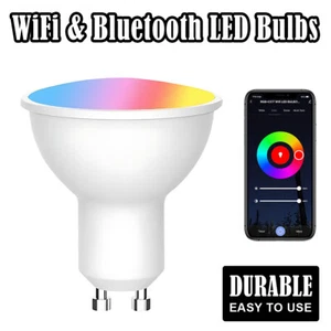 Dimmable GU10 LED Bulb 5W White RGB/C+W White Lamp Bulbs Lighting Wifi/Bluetooth - Picture 1 of 9