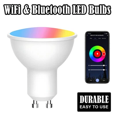 Dimmable GU10 LED Bulb 5W White RGB/C+W White Lamp Bulbs Lighting Wifi/Bluetooth - Image 1 of 4