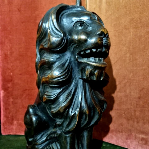 Lion carving corbel bracket sculpture 16" - Antique French architectural salvage Cover