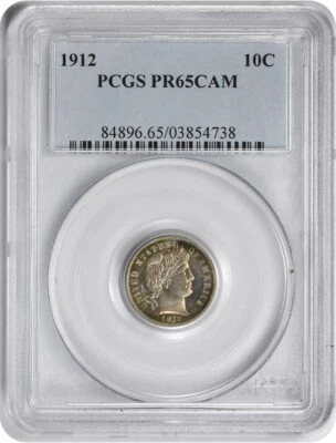 1912 Barber Silver Dime PR65CAM PCGS - Image 1 of 4