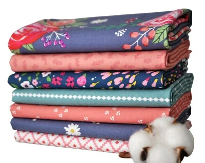 Paquete Poppy & Posey 7 Fat Qrtrs de Dodi Lee Poulsen para Riley Blake, 1 3/4 yardas Foto 1 de 2