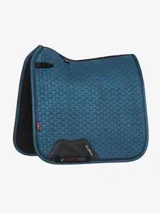 IT03264066 LeMieux Suede Square Dressage Pad - Atlantic Blue NEW ( S/M Dring ) - Picture 1 of 5