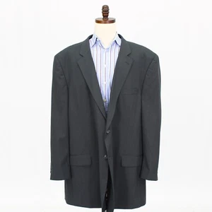 CM Silver 58L Gray Sport Coat Blazer Jacket Solid 2B Polyester - Picture 1 of 11